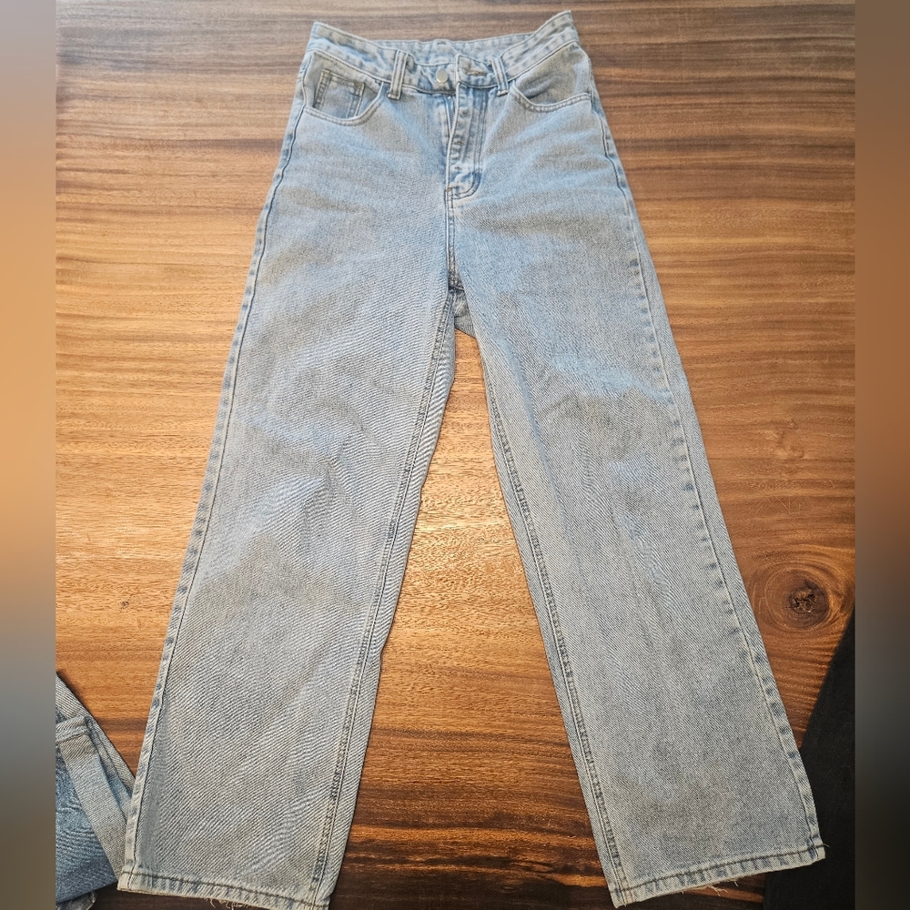 High-Waisted Baggy Light Blue Jeans